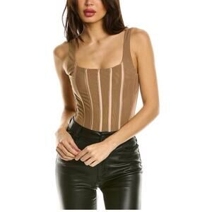 Revolve MISHA Kyanni Corset/bodysuit Size US 4 New With Tags Neutral Sexy Beige